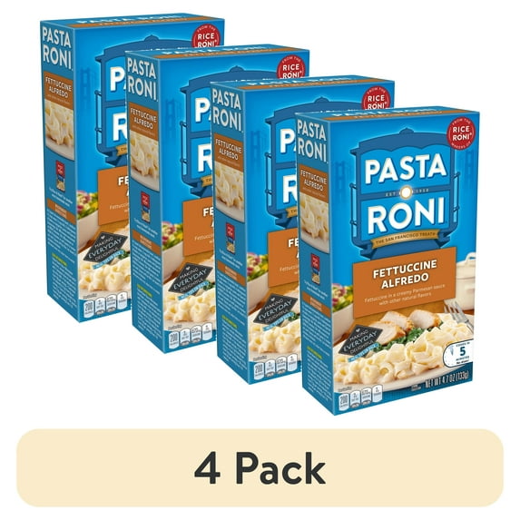 (4 pack) Pasta Roni Fettuccine Alfredo, 4.7 oz Box