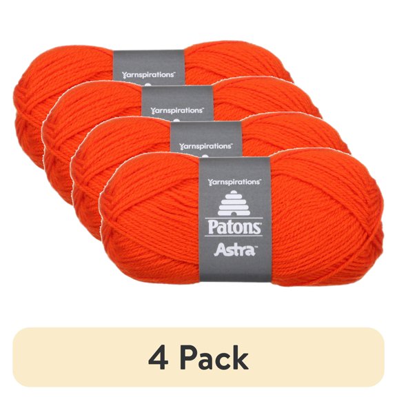 (4 pack) Patons Astra Yarn, 1.75 oz, Hot Orange