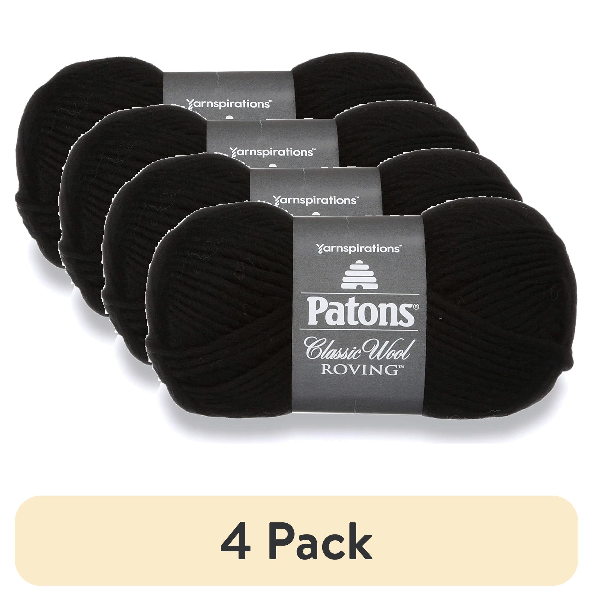(4 pack) Patons Classic Wool Roving Yarn-Black - Walmart.com