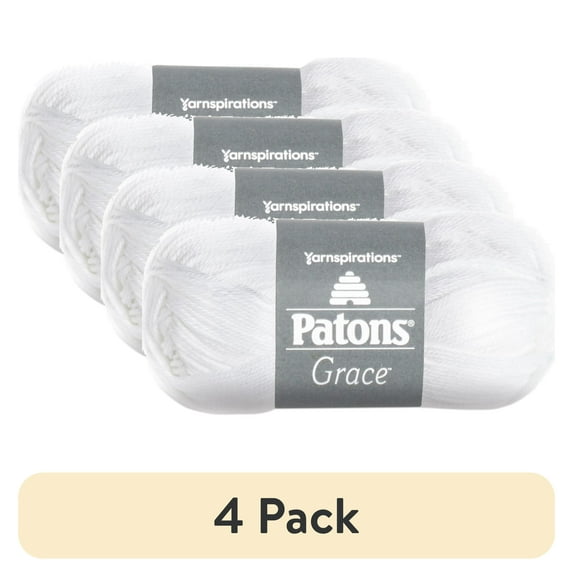 (4 pack) Patons Grace Yarn-Snow