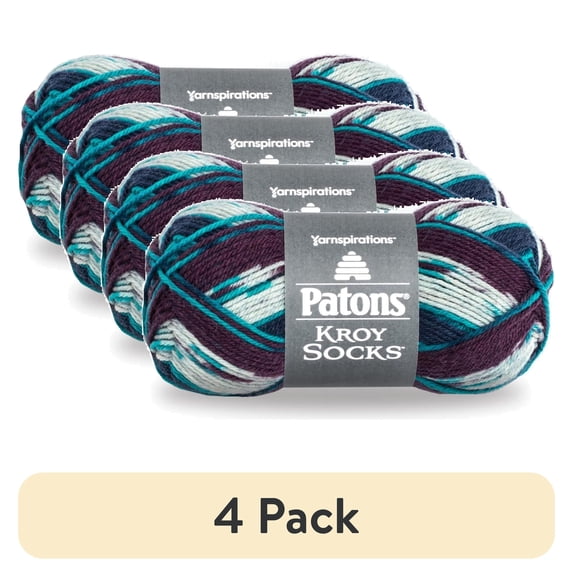 (4 pack) Patons Kroy Socks Yarn-Blue Raspberry