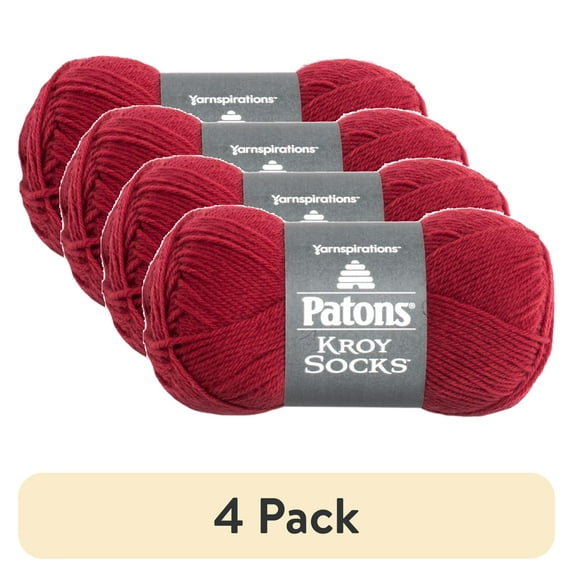(4 pack) Patons Kroy Socks Yarn-Red