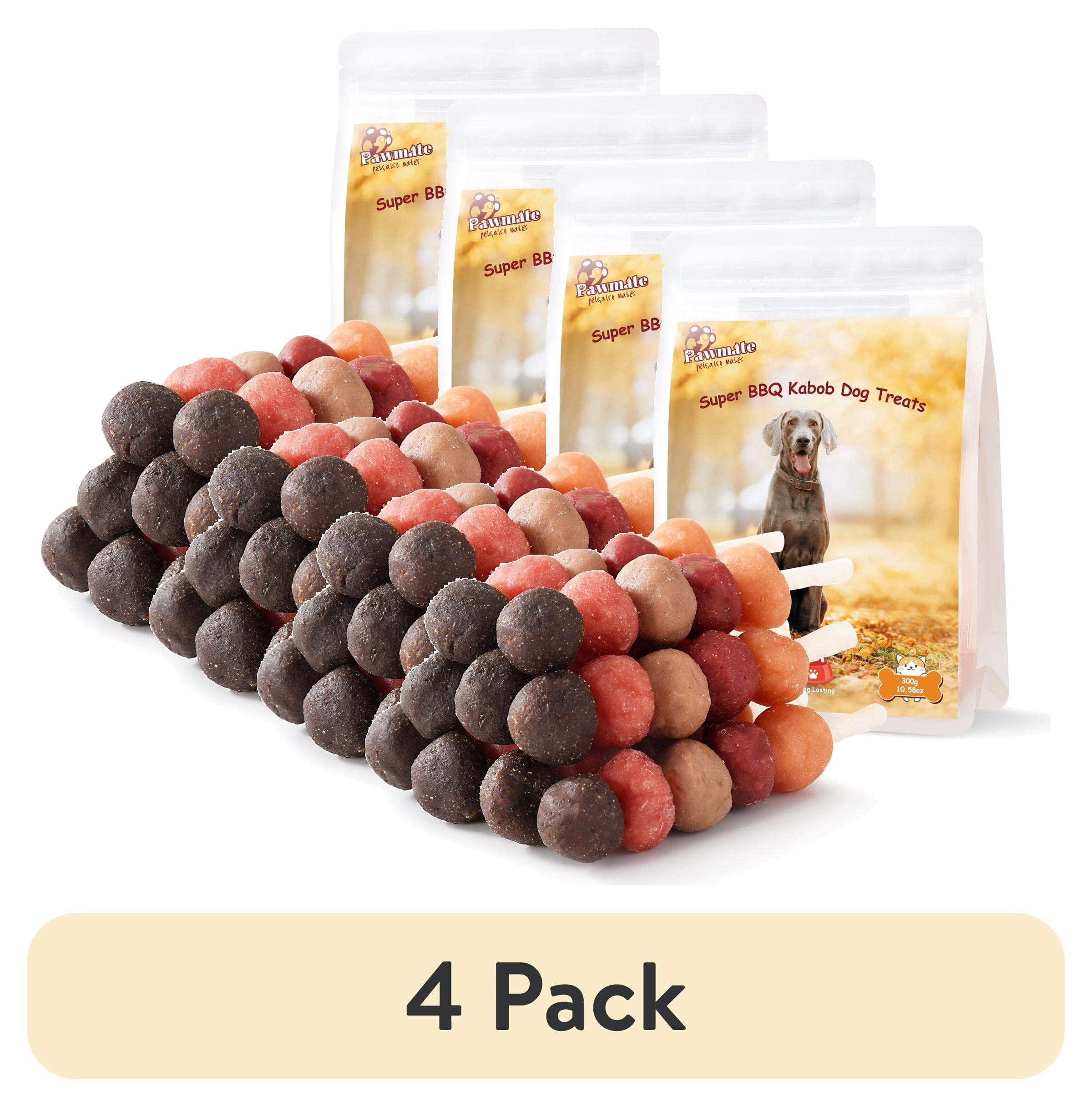 (4 pack) Pawmate Kabob Dog Treats, Chicken Beef Duck Rabbit and Salmon ...