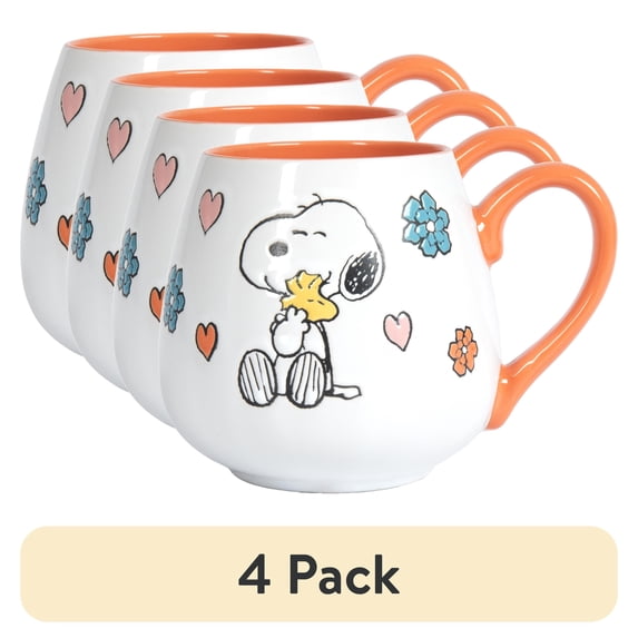 (4 pack) Peanuts Mother Baby Orange 20oz Ceramic Mug