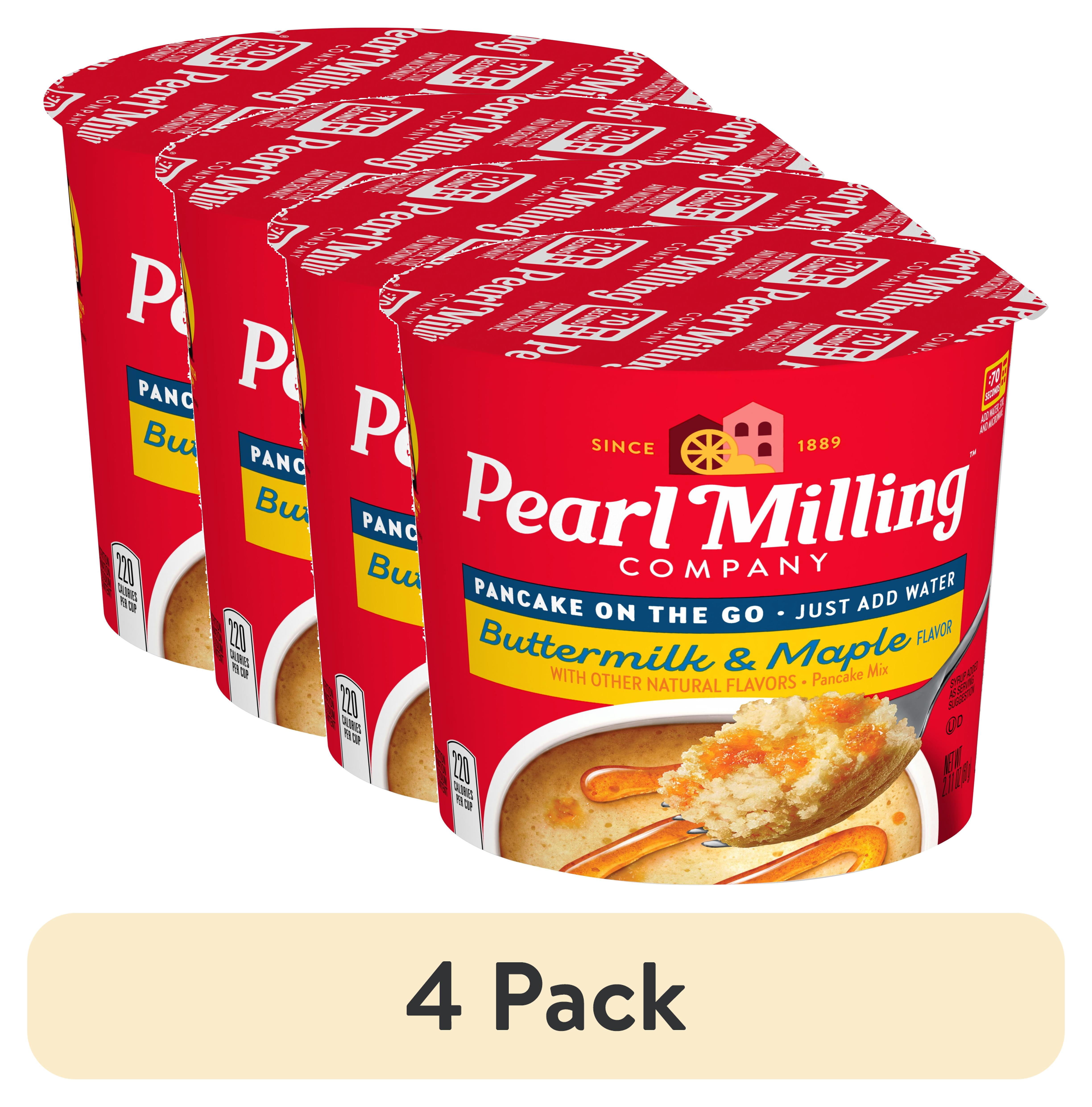 (4 pack) Pearl Milling Company Pancake on the Go Pancake Mix Buttermilk & Maple Flavor 2.11 oz