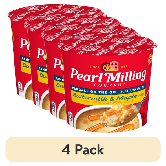 (4 pack) Pearl Milling Company Pancake on the Go Pancake Mix Buttermilk & Maple Flavor 2.11 oz
