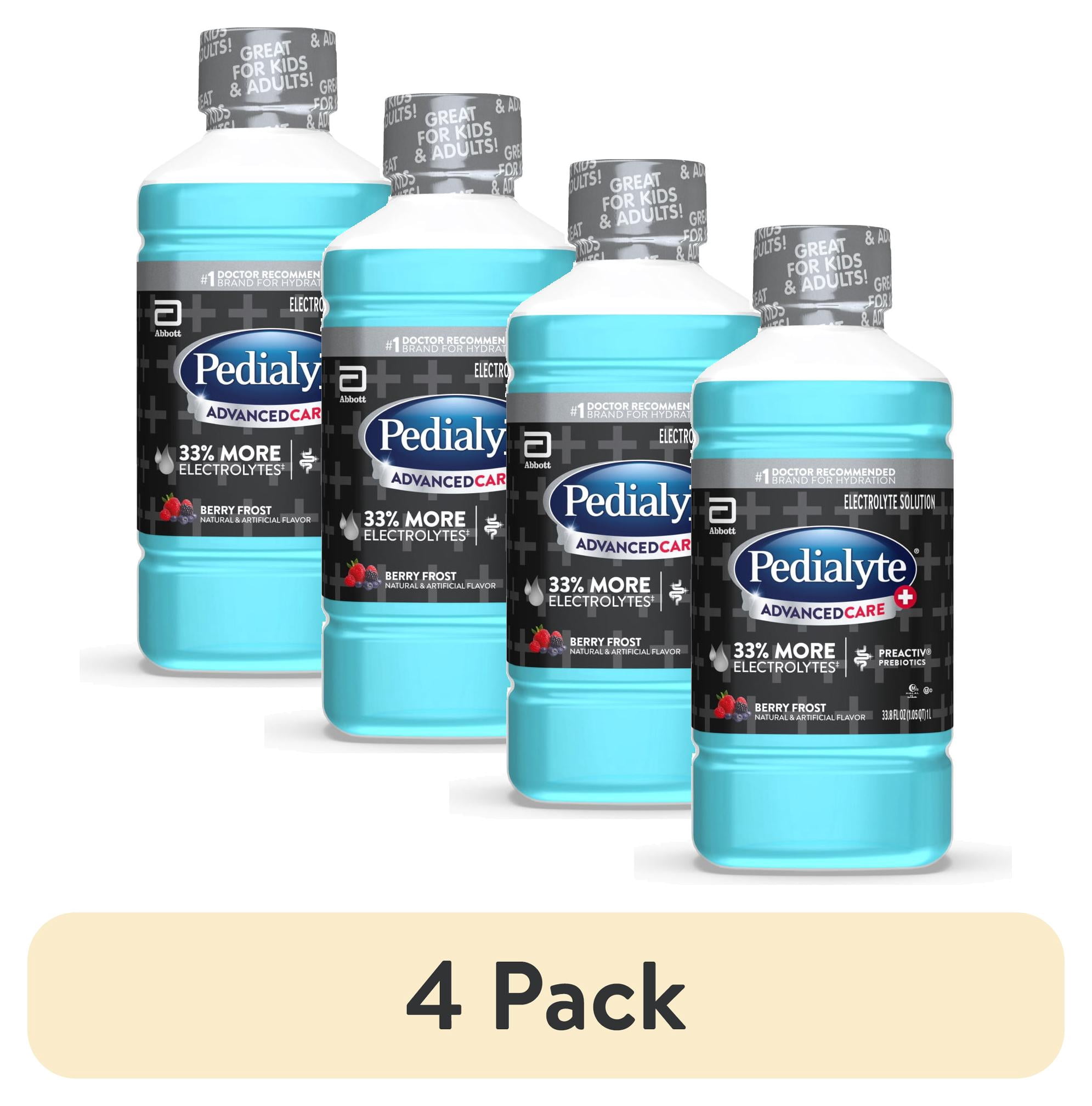 (4 pack) Pedialyte AdvancedCare Plus Electrolyte Drink, Berry Frost, 1 Liter
