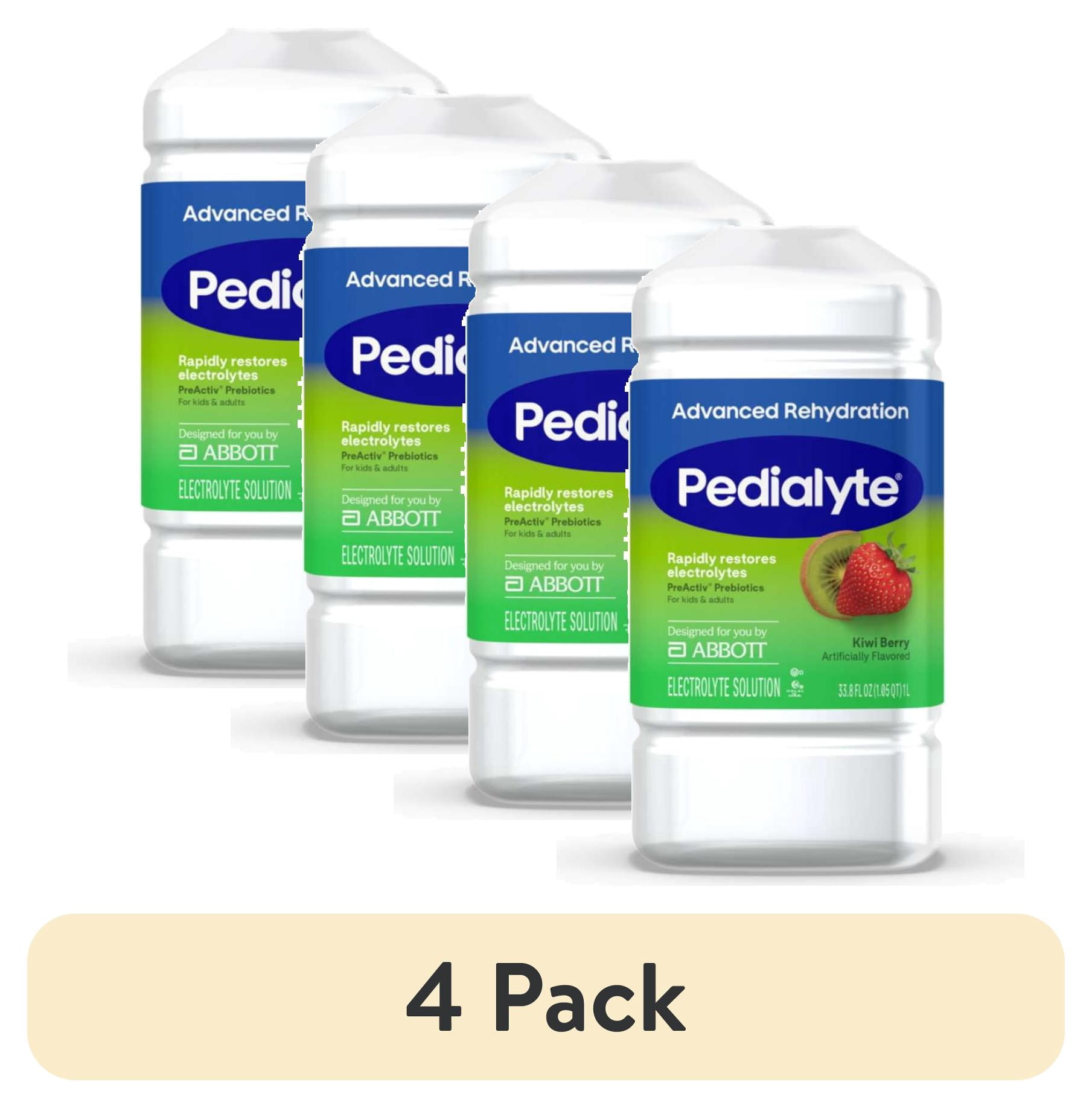 4 pack) Pedialyte Advanced Rehydration Electrolyte Drink, Kiwi