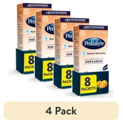 (4 pack) Pedialyte Electrolyte Powder Packets, Orange, 8 Count