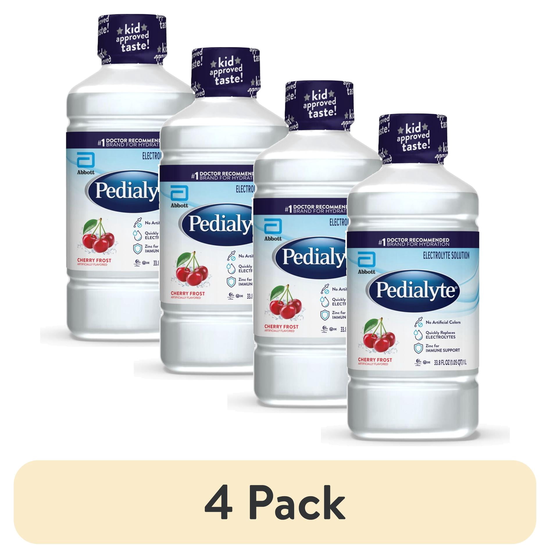 (4 pack) Pedialyte Electrolyte Drink, Cherry Frost, 1 Liter