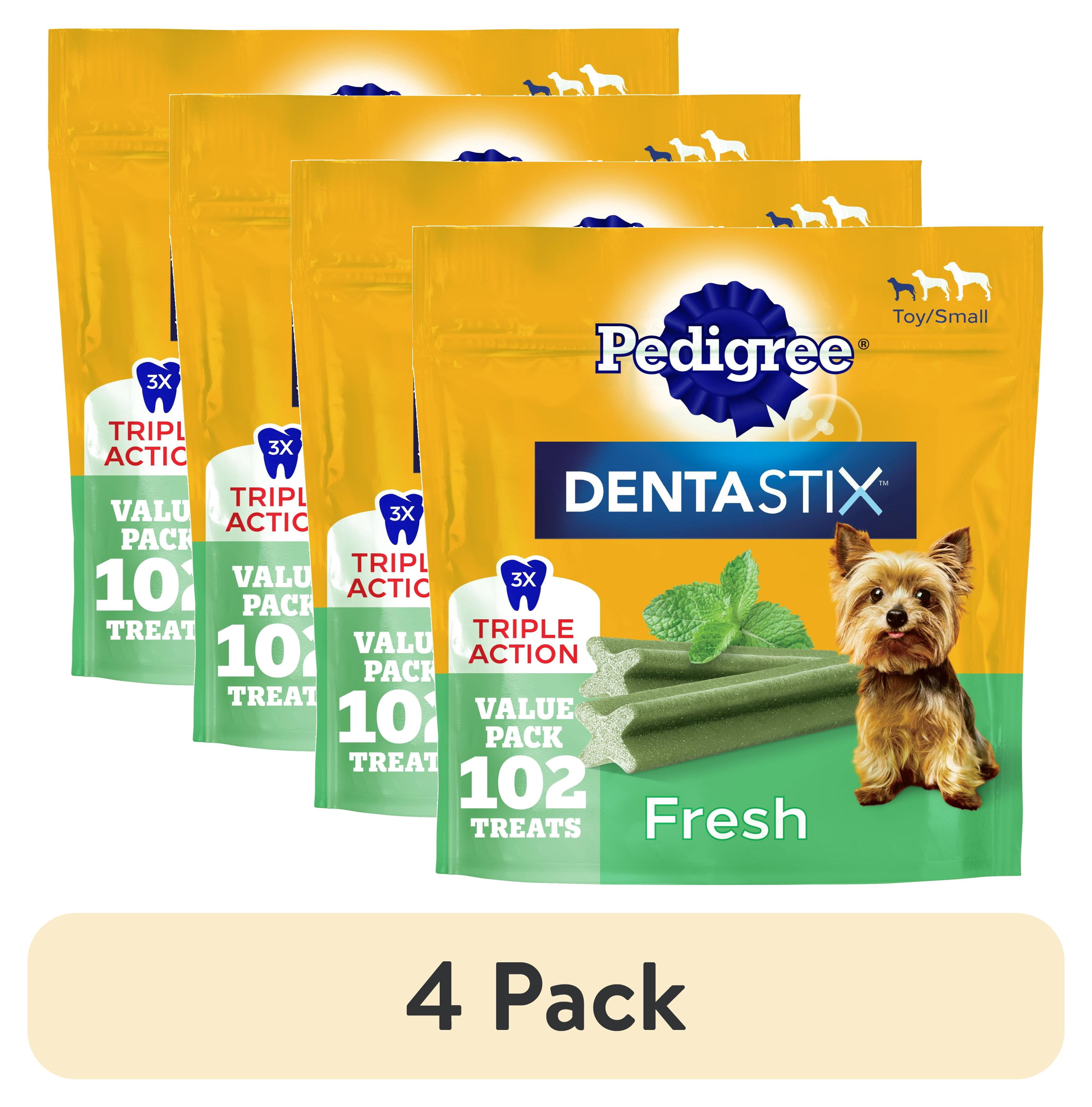 (4 pack) Pedigree Dentastix Fresh Flavor, Small And Toy Breed Dog Treats, 1.54 Lb. Bag
