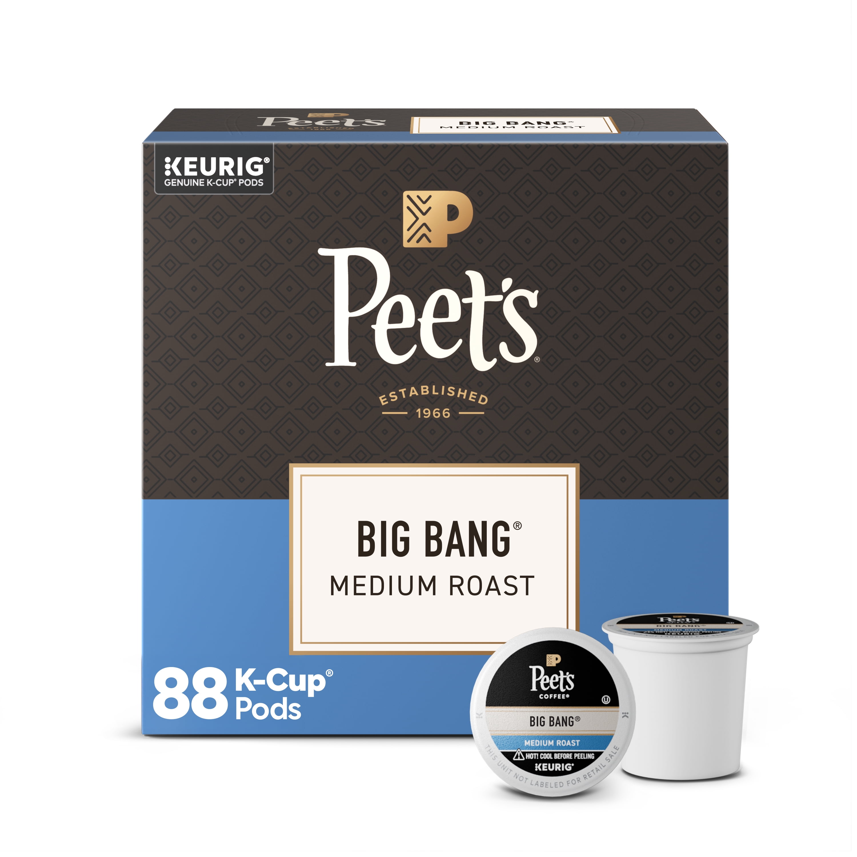 (4 pack) Peet's Coffee Big Bang Premium Medium Roast Single Serve Coffee Pods, 22 Count