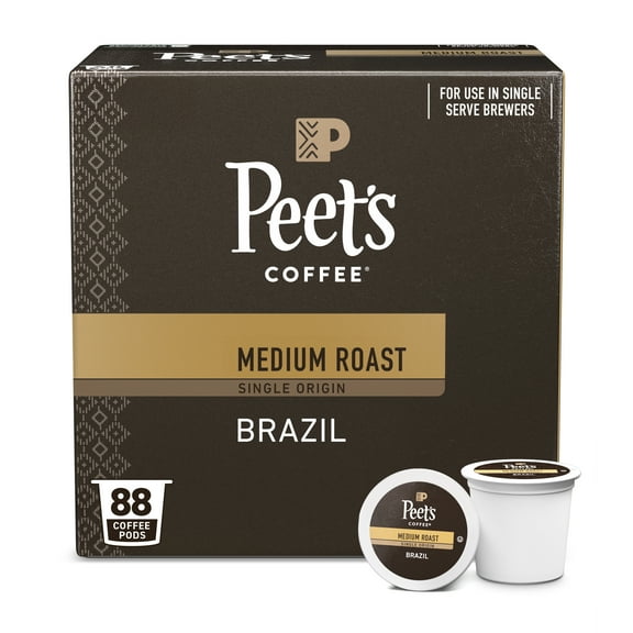 (4 pack) Peet's Coffee Cafe Domingo Blend Premium Medium Roast Single Serve Coffee Pods, 22 Count