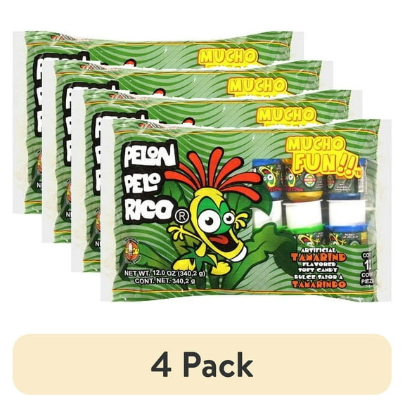 (4 pack) Pelon Pelo Rico, Original Tamarind Soft Candy, 1 Oz, 12 Ct