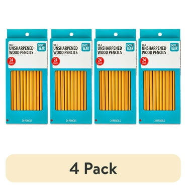 (4 pack) Pen+Gear #2 HB Unsharpened Wood Pencils, Yellow, 24 Count