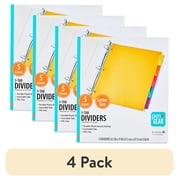 (4 pack) Pen+Gear 5-Tab Durable Dividers Without Pockets, 8.5" x 11"