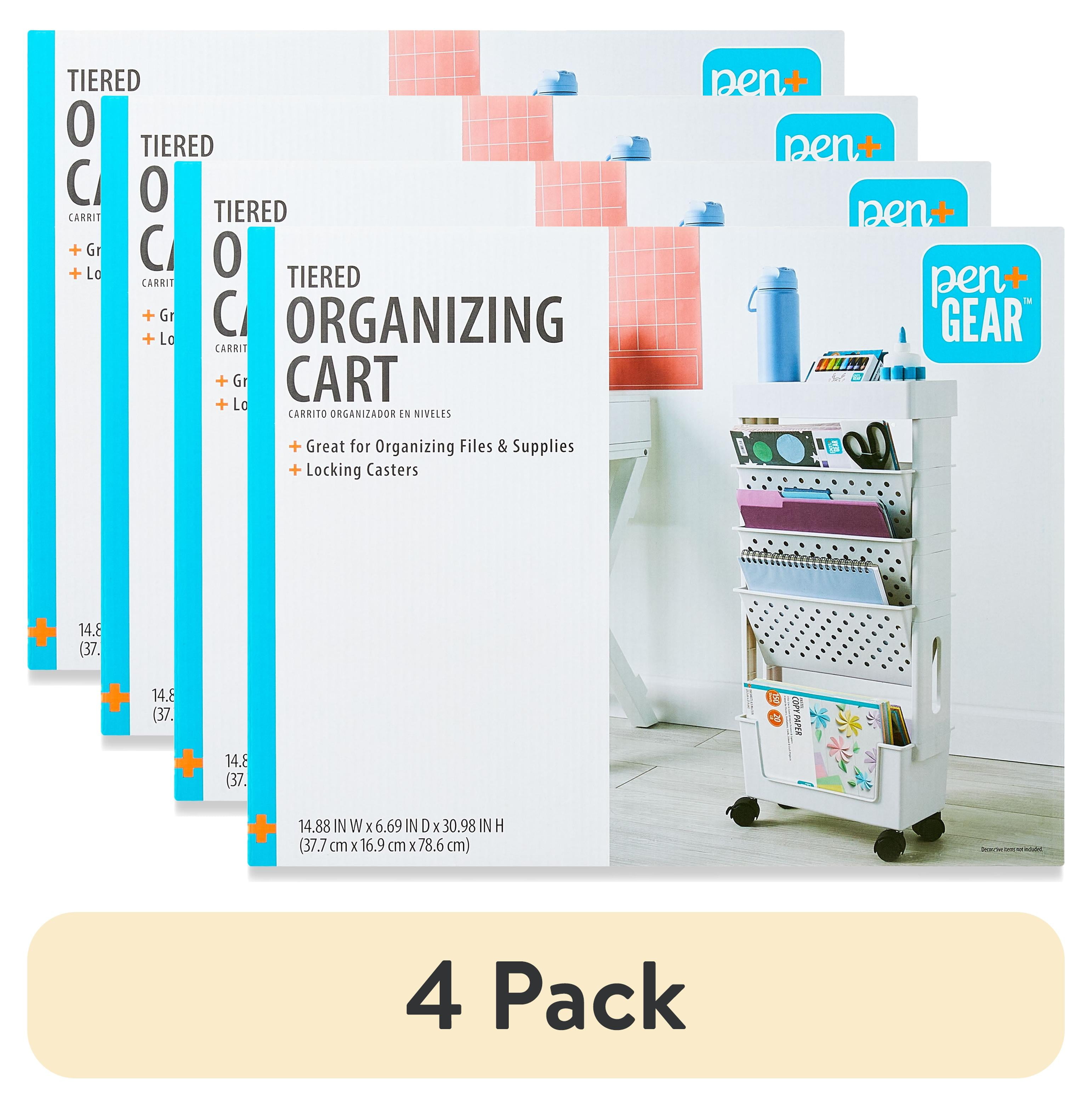 (4 pack) Pen+Gear 5-Tier Movable Organization & Storage Cart, White