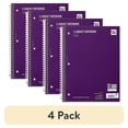 thumbnail image 1 of (4 pack) Pen + Gear College Ruled 3-Subject Notebook, 8" x 10.5", Purple, 120 Sheets, 1 of 7