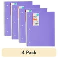 thumbnail image 1 of (4 pack) Pen+Gear College Ruled Poly 1-Subject Notebook with Inside Pockets, 9" x 11", Purple, 100 Heavyweight Sheets, 1 of 6