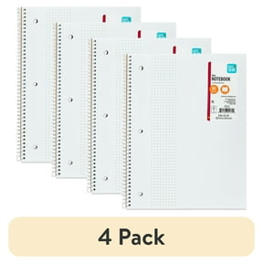 (4 pack) Pen+Gear 1-Subject Dot-Ruled Notebook, Poly Cover, Wirebound, 8.5 in x 10.5 in, 80 Pages
