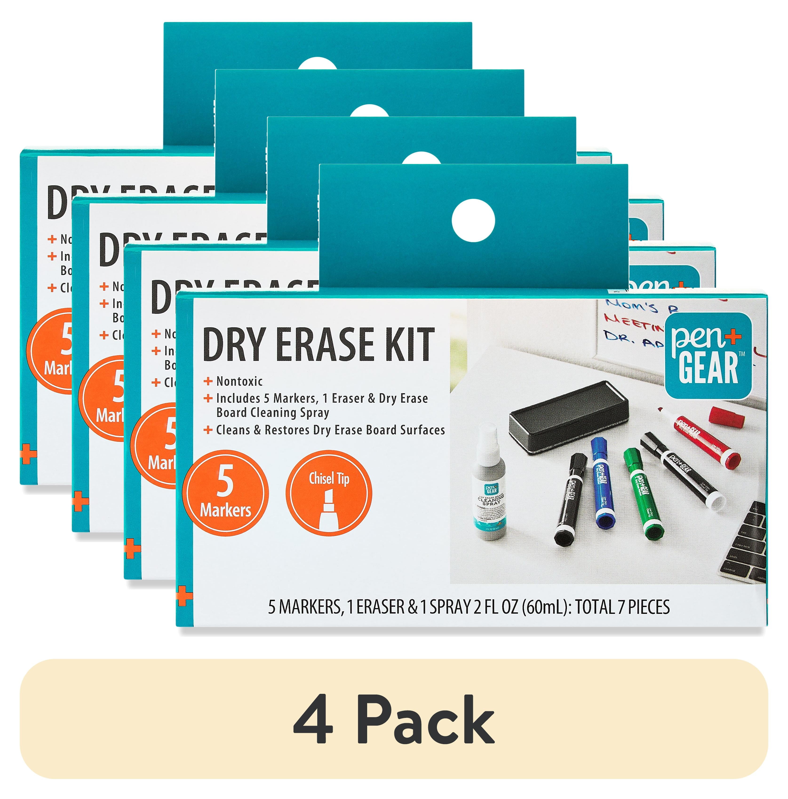 (4 pack) Pen+Gear Dry Erase Marker Kit, Chisel Tip, Assorted Colors, 7 Pieces