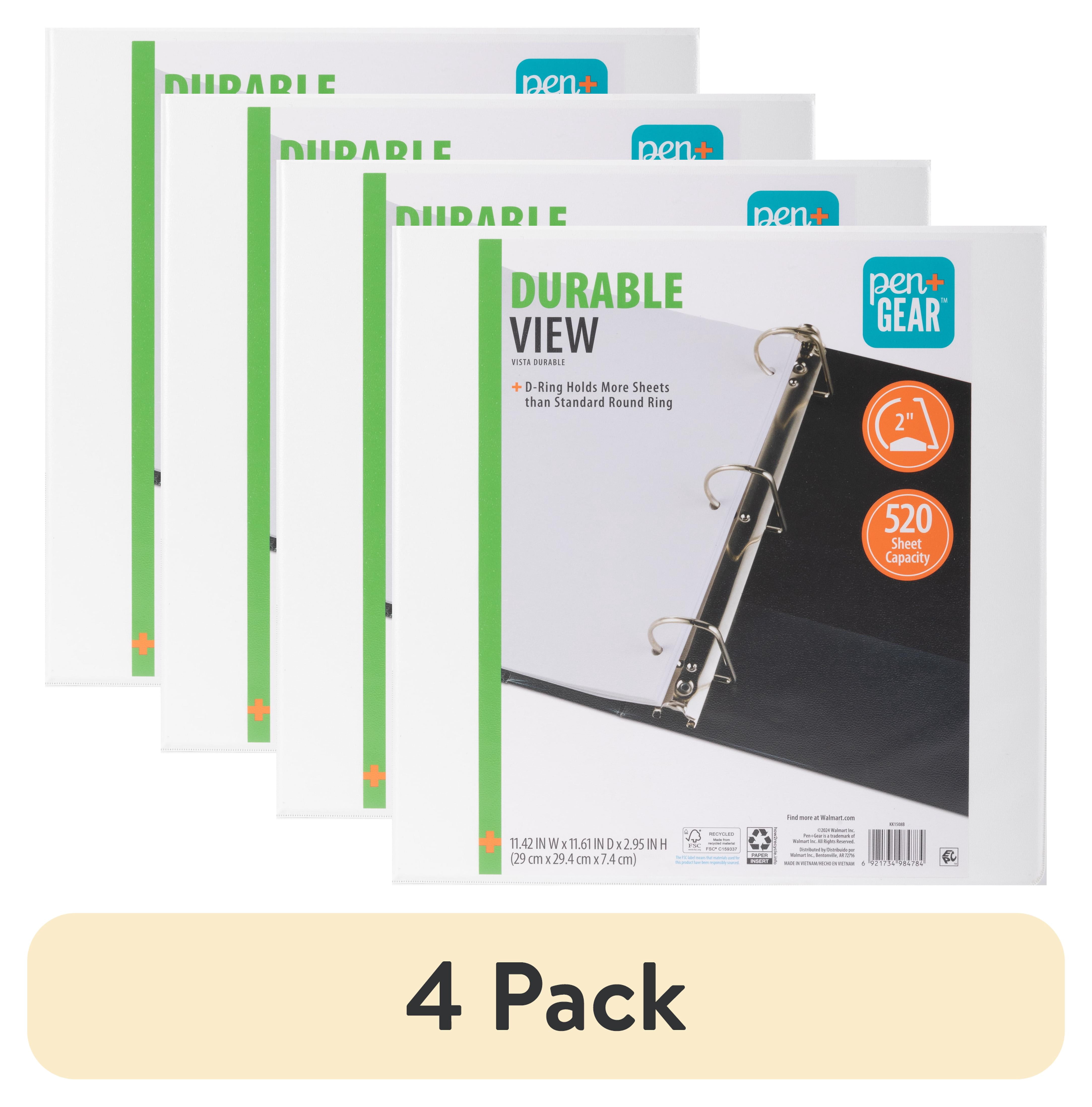 4 pack) Pen+Gear Durable View Binder, 2-Inch Rings, White, 1 Count