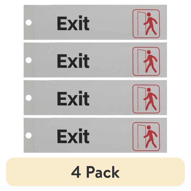 (4 pack) Pen+Gear Silver Mylar EXIT Sign, 2x8 inch - Ideal for Office ...