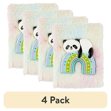 (4 pack) Pen+Gear 6.5x8.25 Fur Panda Journal,192 Ruled Pages, 80 GSM Paper,For Adults & Teens