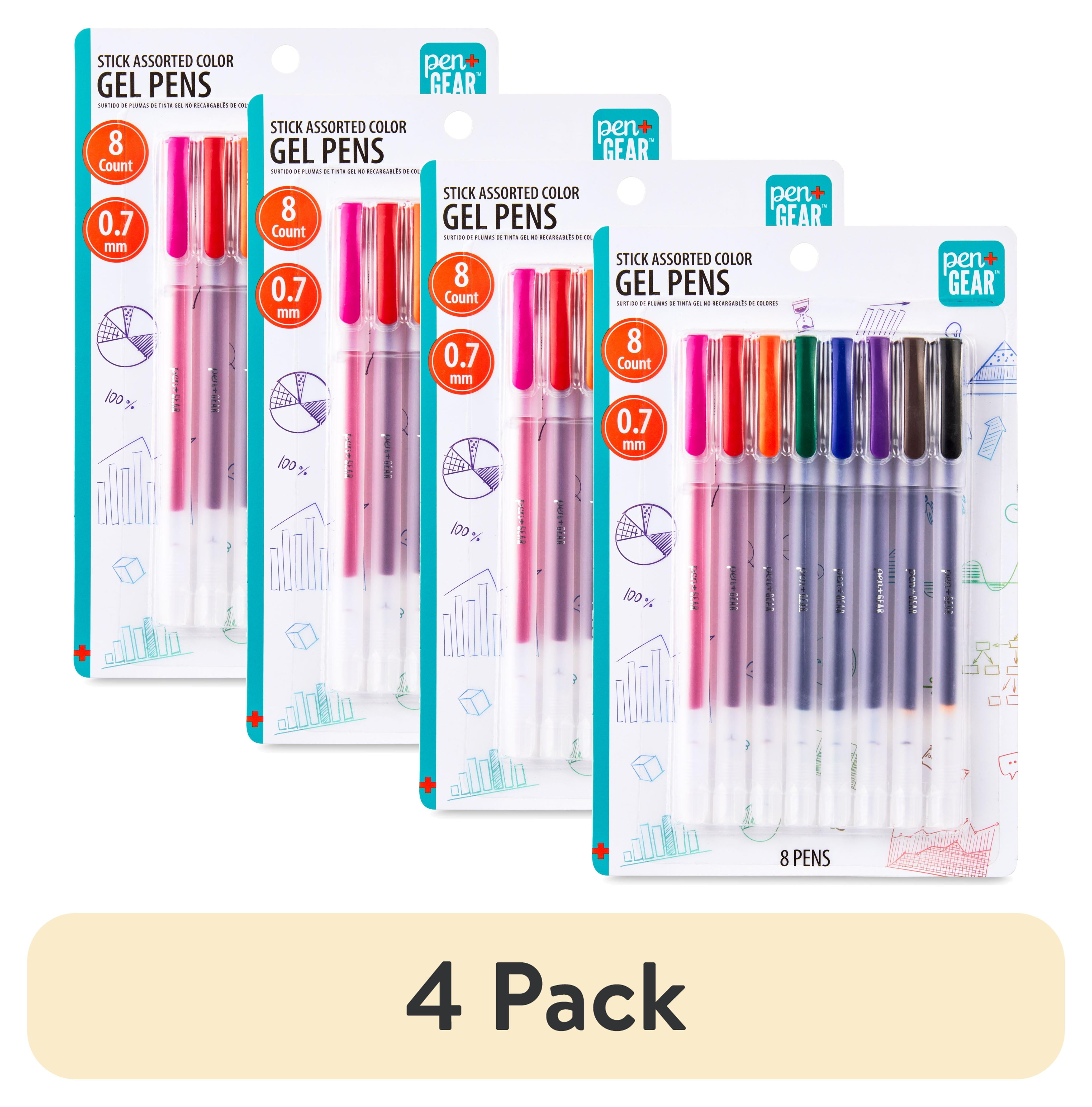 4 pack) Pen+Gear Gel Stick Pens, Medium Point,0.7mm, Assorted Ink 