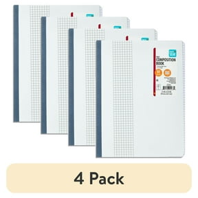 (4 pack) Pen+Gear Composition Book, Grid Ruled, 7.5"x 9.75", Poly Cover, 80 Sheets