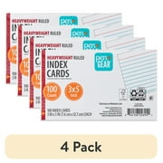(4 pack) Pen+Gear Heavyweight Ruled Index Cards, White, 100 Count, 3" x 5"