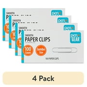 (4 pack) Pen+Gear Jumbo Smooth Paper Clips, Silver, 100 Count