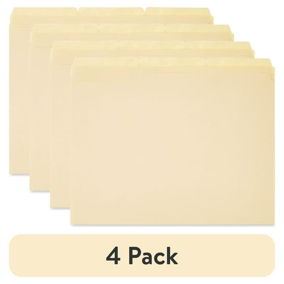 (4 pack) Pen+Gear Manila File Folders, Letter Size, 12 Count