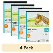 (4 pack) Pen+Gear Medium Weight Paper Sketch Pad, 9 in x 12 in, 50 Sheets