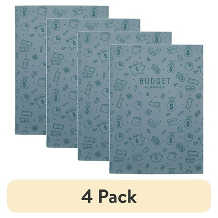 (4 pack) Pen + Gear Small Green Monthly Budget Planner, 5.5 x 7.5 Inches, 12 Months