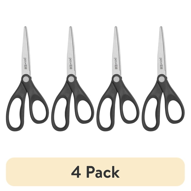 (4 pack) Pen+Gear 8 inch Pointed Tip Scissors, School Supplies, Black ...