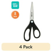 (4 pack) Pen+Gear 8-inch All-Purpose Stainless-Steel Scissors, Back to School, Black