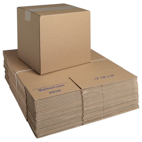 (4 pack) Pen+Gear Recycled Shipping Boxes, 12" L x 8" W x 10" H, 30-Count