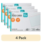 (4 pack) Pen+Gear Ruled Index Cards, White, 5"x 8", 100 Count