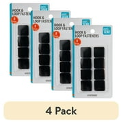 (4 pack) Pen+Gear Self-Adhesive Hook & Loop Fasteners, Black, 8 Count