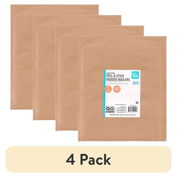 (4 pack) Pen+Gear Self-Seal Honeycomb Padded Mailer, #2 (8.5" x 11"), 5 Count