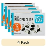 (4 pack) Pen+Gear Small Metal Binder Clips, Black, 12 Count