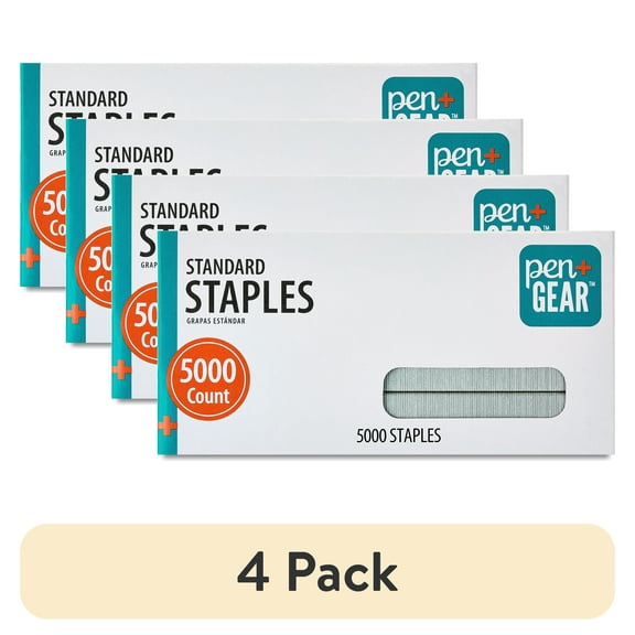 (4 pack) Pen+Gear Standard Staples, 5000 Count