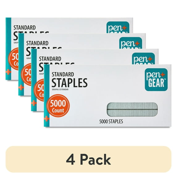 (4 pack) Pen+Gear Standard Staples, 5000 Count