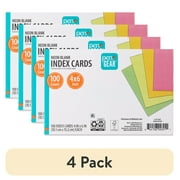 (4 pack) Pen+Gear Unruled Index Cards, Neon, 100 Count, 4" x 6"