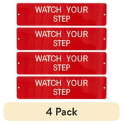(4 pack) Pen+Gear "WATCH YOUR STEP" Sign, Size：2×8 inch, Red,1 Pack