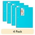 thumbnail image 1 of (4 pack) Pen + Gear Poly 1-Subject Notebook, Wide Ruled, 9" x 11", 100 Sheets, Teal, 1 of 6