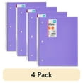 thumbnail image 1 of (4 pack) Pen + Gear Wide Ruled Poly 1-Subject Notebook with Inside Pockets, 9" x 11", Purple, 100 Heavyweight Sheets, 1 of 6