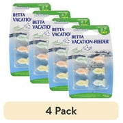 (4 pack) Penn-Plax Betta Vacation Feeder - 7 Day Tablet Fish Food - for Weekend Getaways - 6 Per 1 Pack