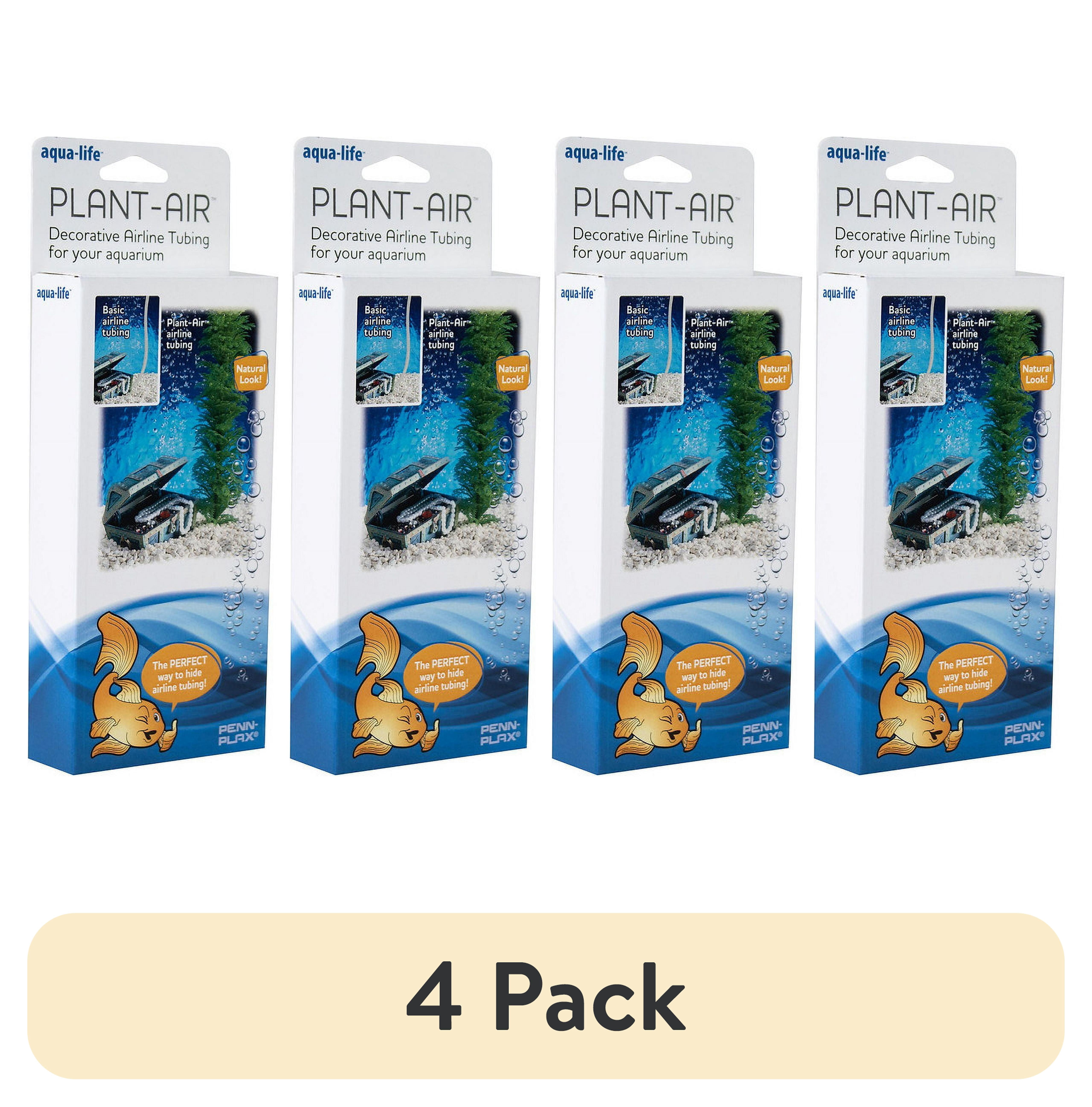 (4 pack) Penn-Plax Decorative Green Plastic Plants Surround Airline Tubing for Aquarium 60"Length - 1 Count